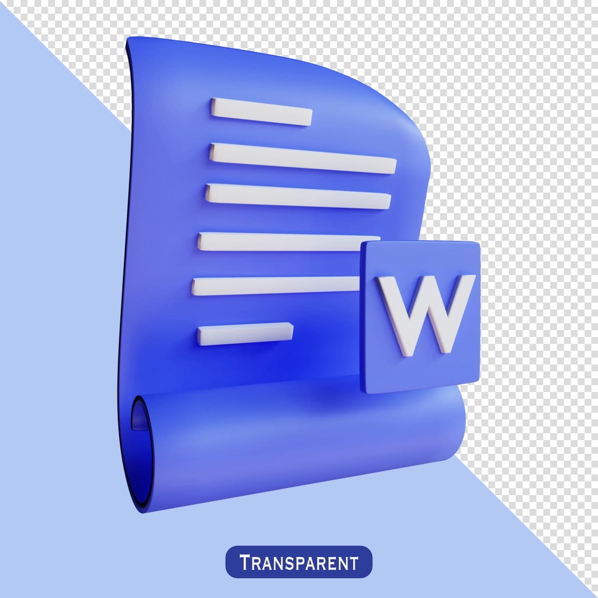 3D uslubi bilan so'z belgisi | Word icon with 3d style