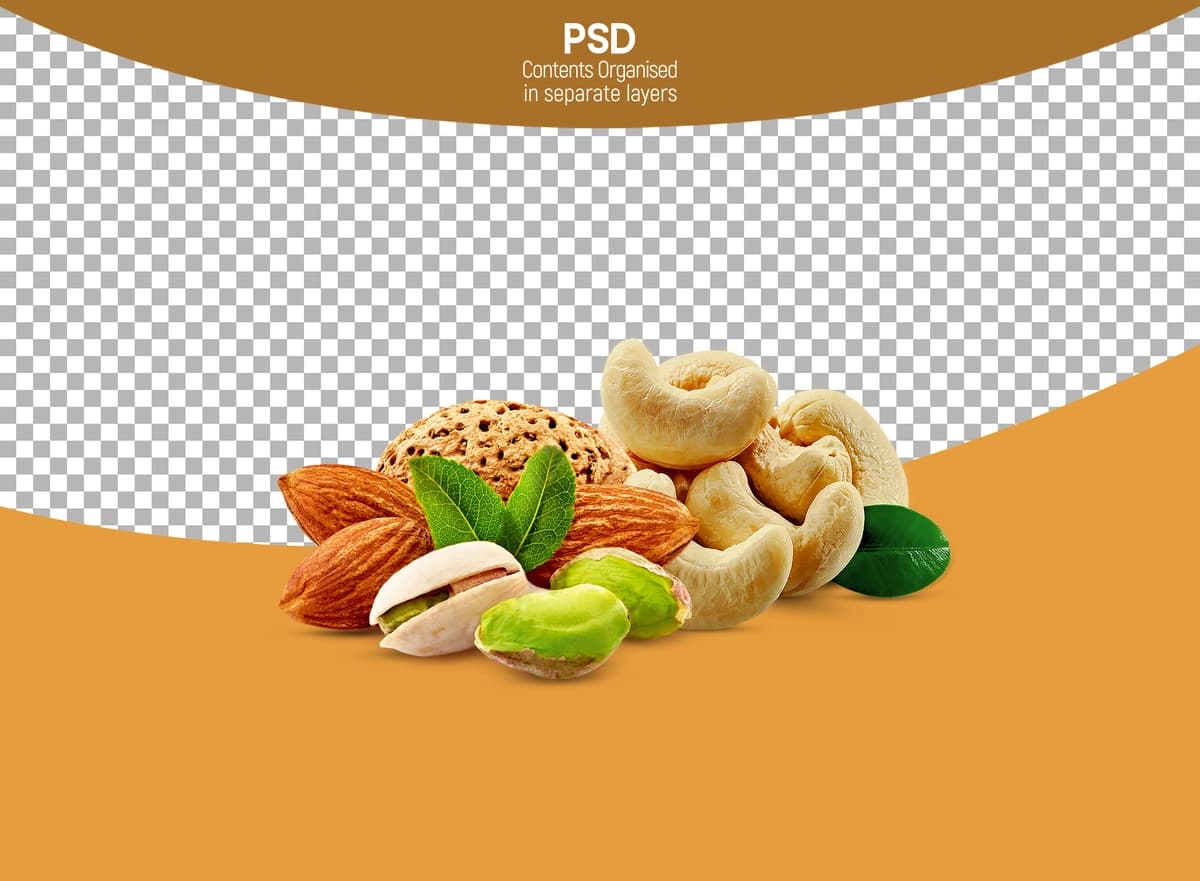 Aralash yerfıstığı izolyatsiya qilingan shaffof fon | Mixed peanuts isolated transparent background