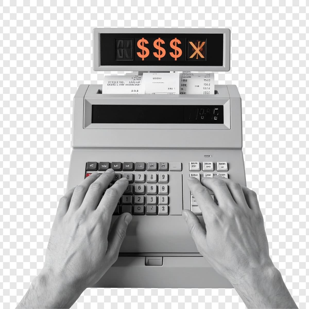Raqamli displeyli vintage kassa apparati | Vintage cash register with digital display