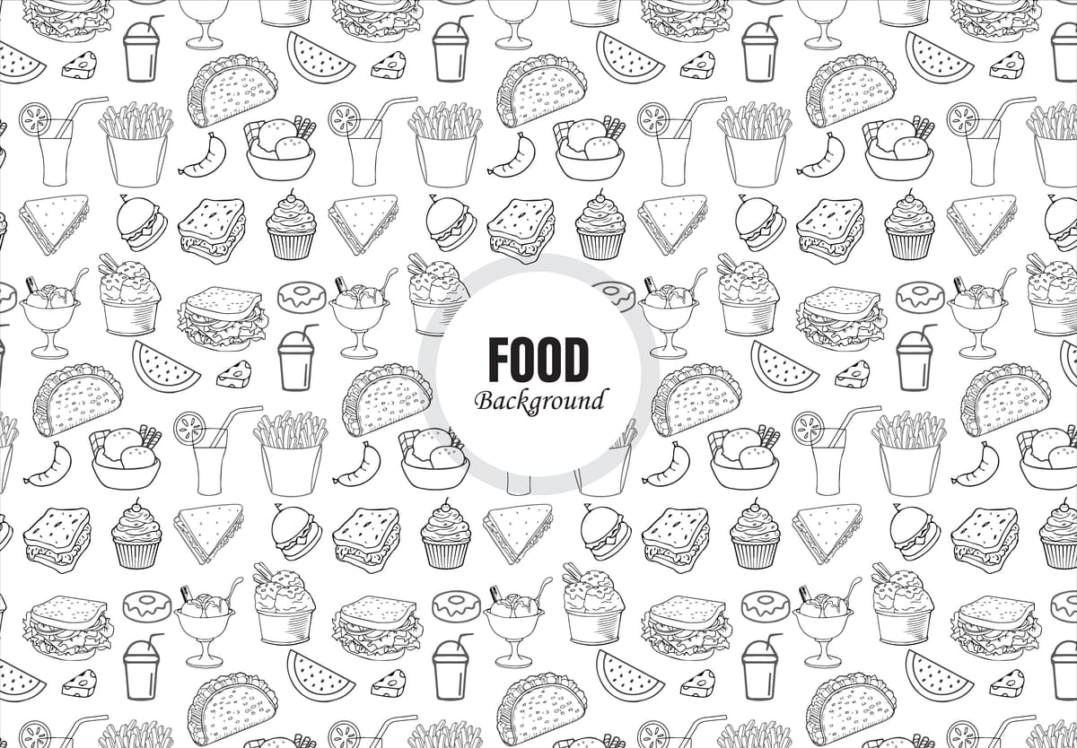 Oziq-ovqat sabzavot pishirish choksiz naqsh Doodles | Food vegetable cooking seamless pattern doodles