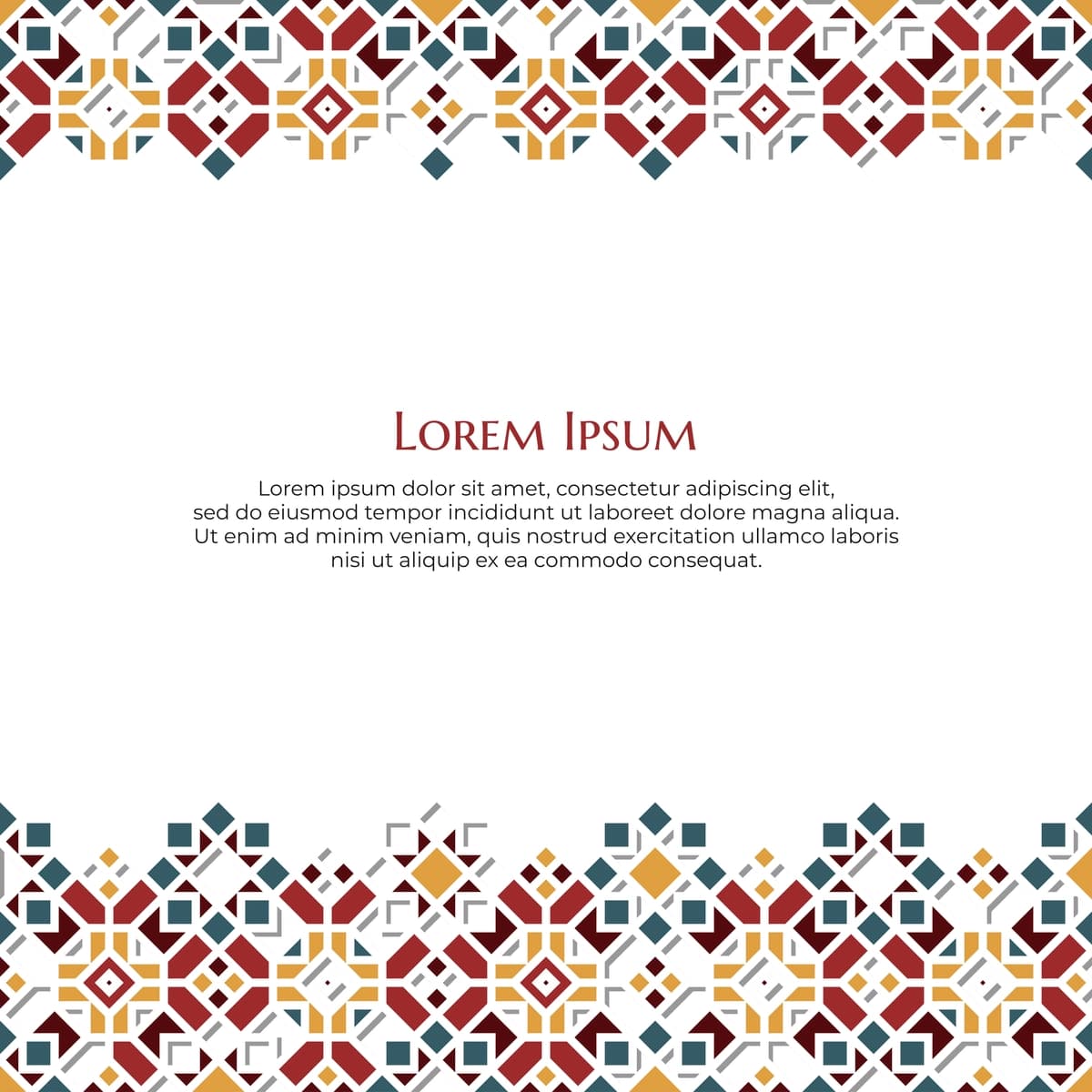 Islomiy sharqona geometrik tabrik dizayni ijtimoiy media post banneri | Islamic oriental geometric greeting design social media post banner