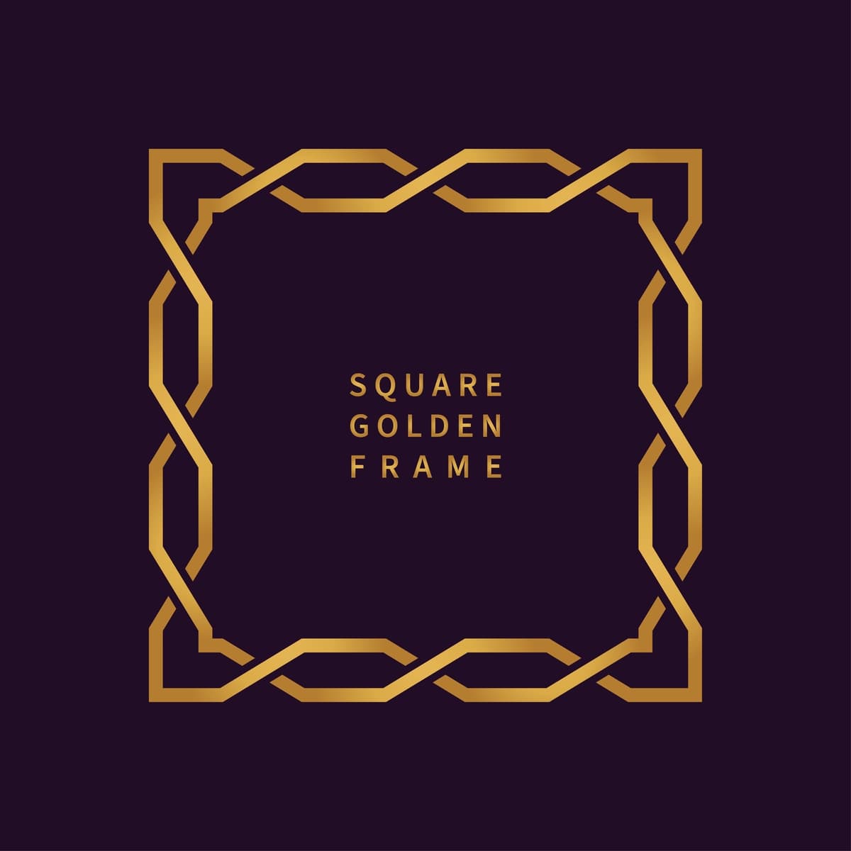 Oltin kvadrat ramka vektor tasviri | Golden square frame vector illustration