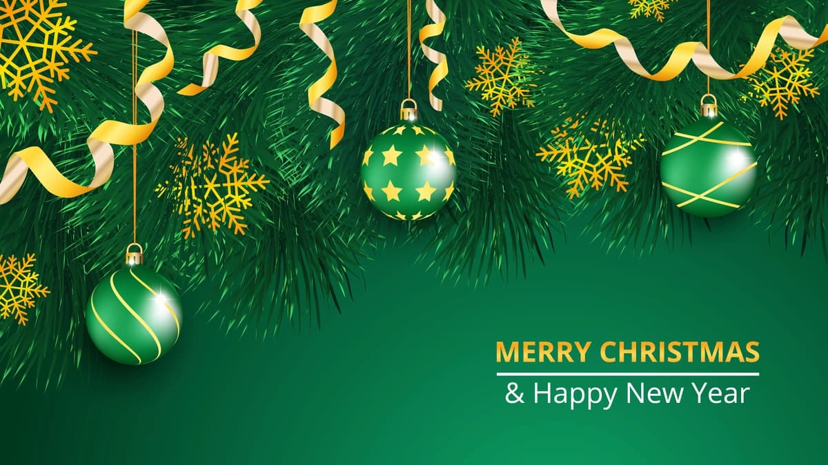 Haqiqiy Rojdestvo daraxti bilan Rojdestvo yangi yil foni | Christmas new year background with realistic christmas tree christmas