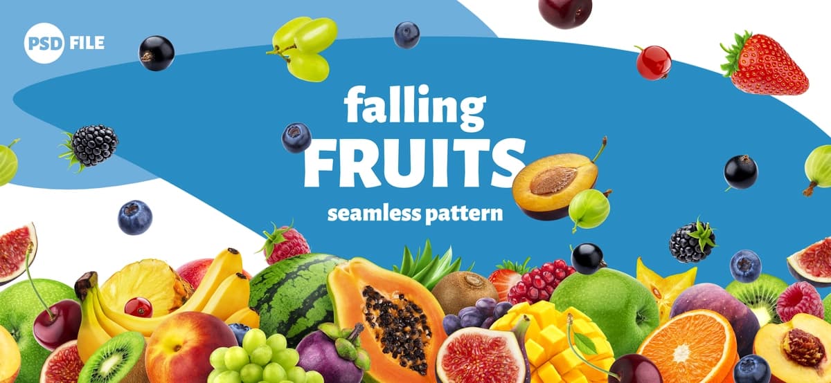 Yiqilgan mevalar rezavorlar qadoqlash dizayni | Falling fruits berries packaging design