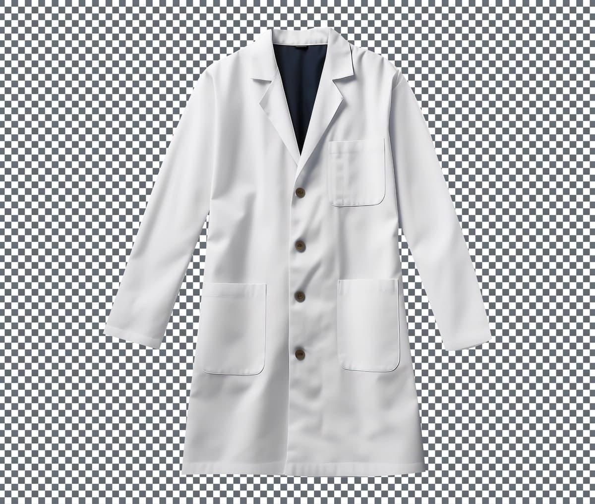 Elegant ajoyib laboratoriya paltosi izolyatsiya qilingan shaffof fon | Elegant magnificent lab coat isolated transparent background