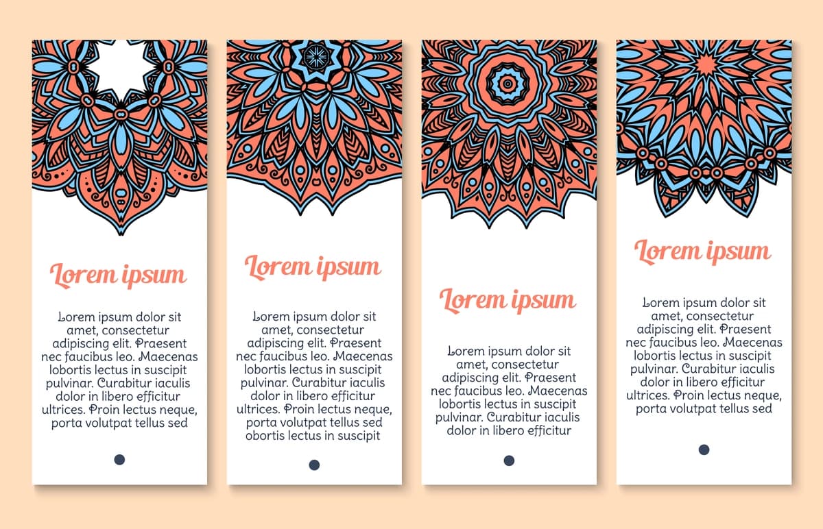 Paisley naqshli bezak vektor bannerlari to'plami | Paisley pattern ornament vector banners set