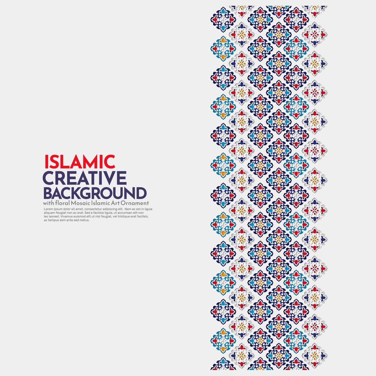 Geometrik yashil gulli naqshli islomiy fon | Islamic background with geometric green floral ornament design