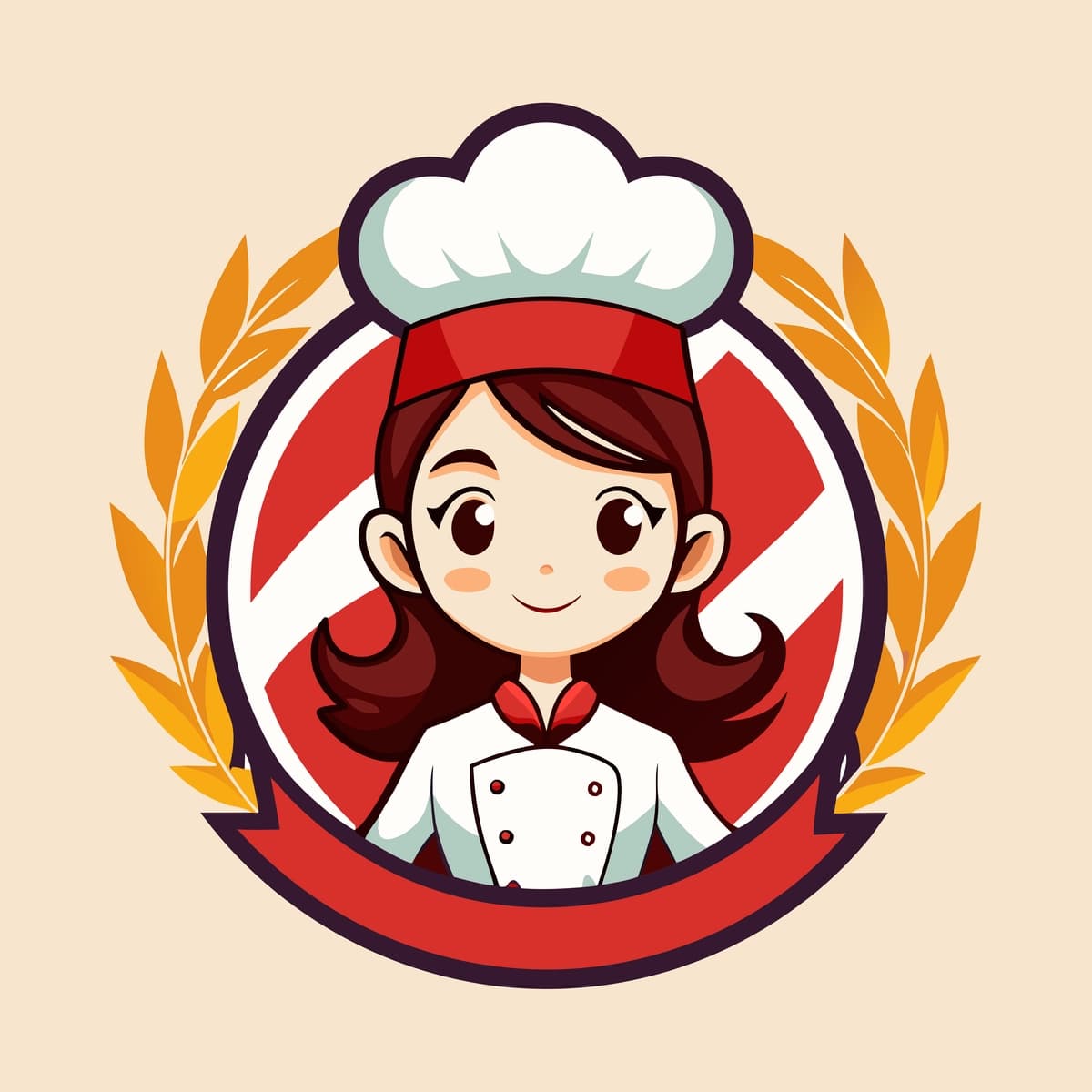 Ayol oshpaz logotipi vektori | Female chef logo vector