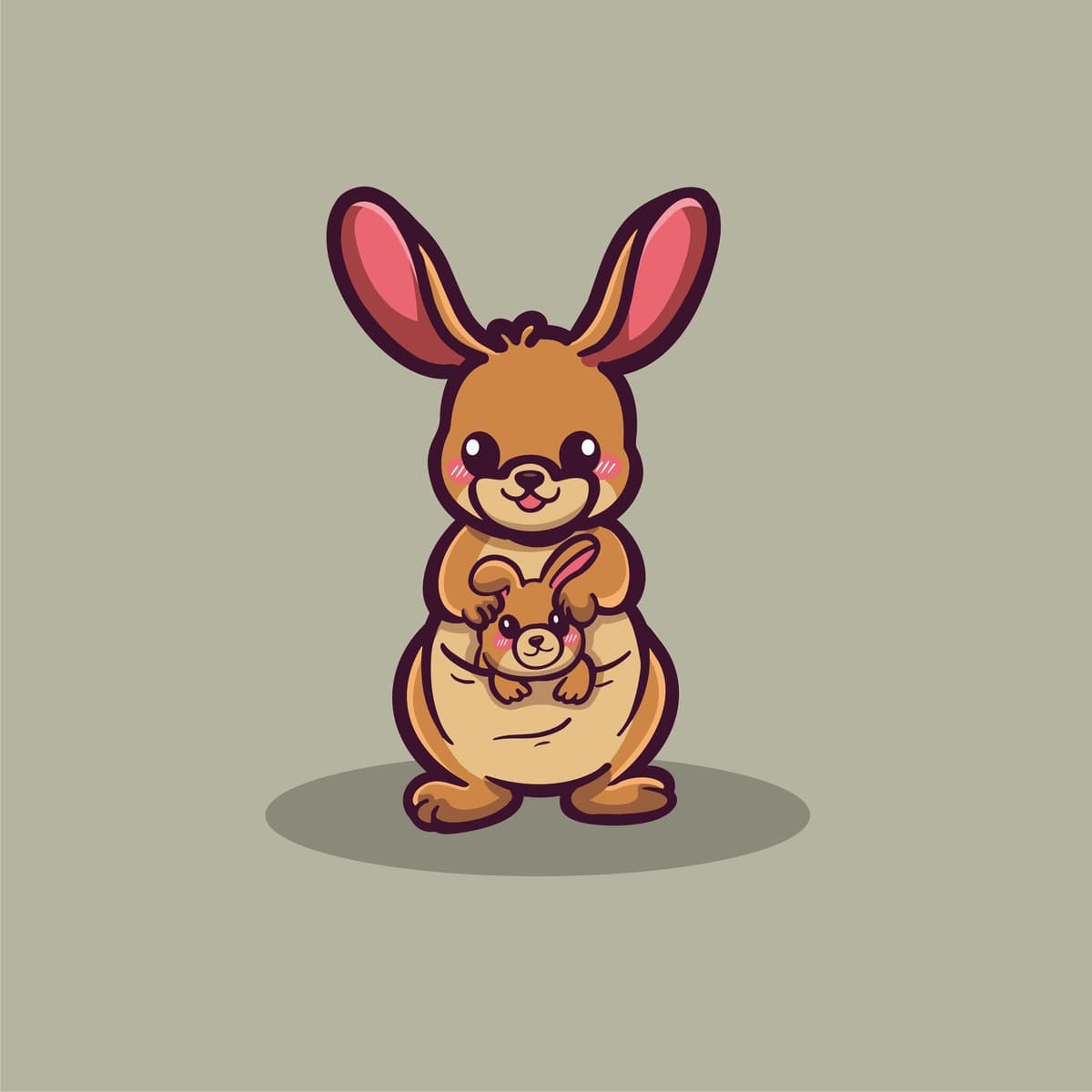 Kenguru chaqaloq bilan | Kangaroo with baby her back