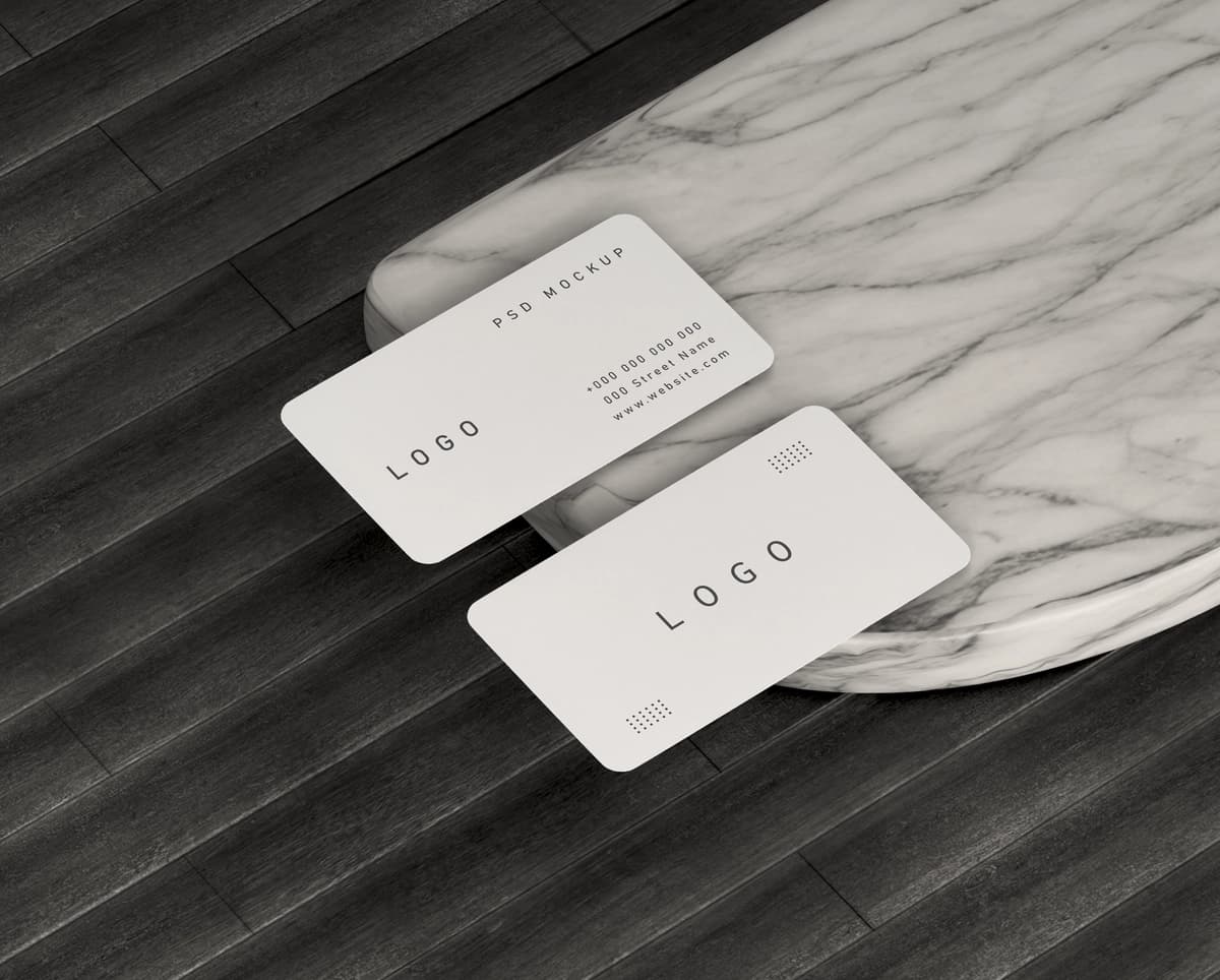 Minimalist tashrif qog'ozi maketi shabloni | Minimalist business card mockup template