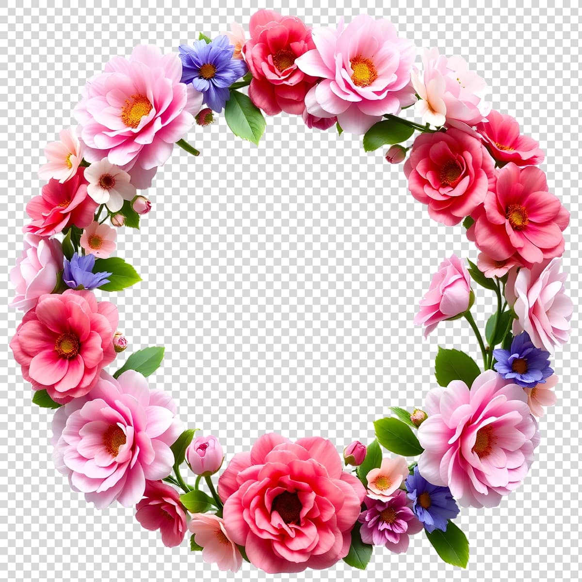 Gullar bilan rangli gulchambar rasm gul | Colorful wreath with flowers picture flower