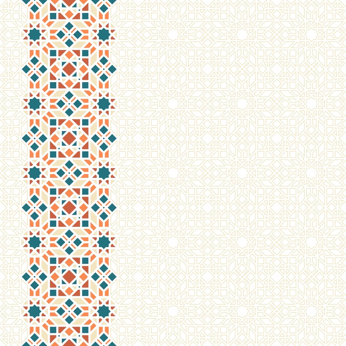 Chizma naqshli islomiy vertikal bezak dizayni | Islamic vertical ornament design with stroke pattern