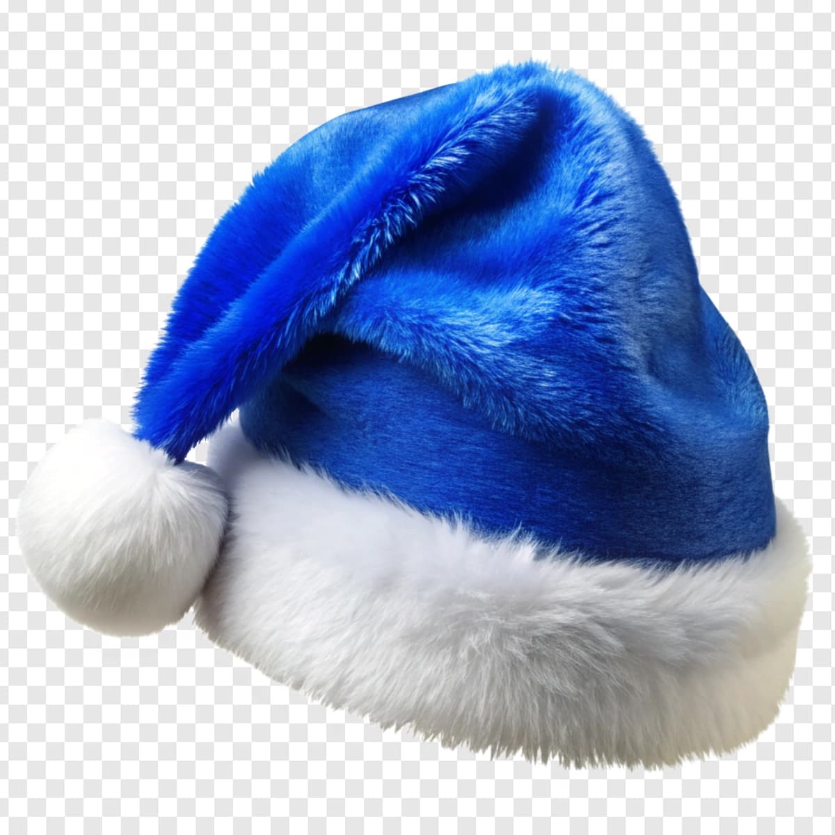Moviy Rojdestvo shapkasi izolyatsiya qilingan shaffof fon | Blue christmas hat isolated transparent background