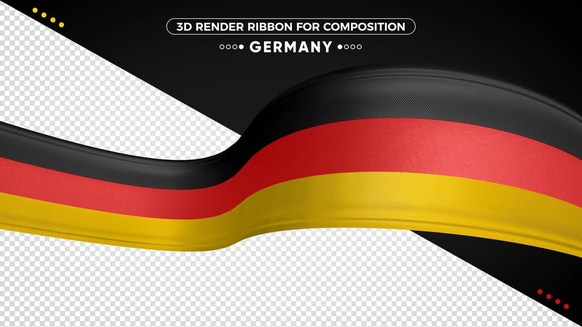 Bayroq ranglari bilan Germaniya 3D lenta | Germany 3d ribbon with flag colors