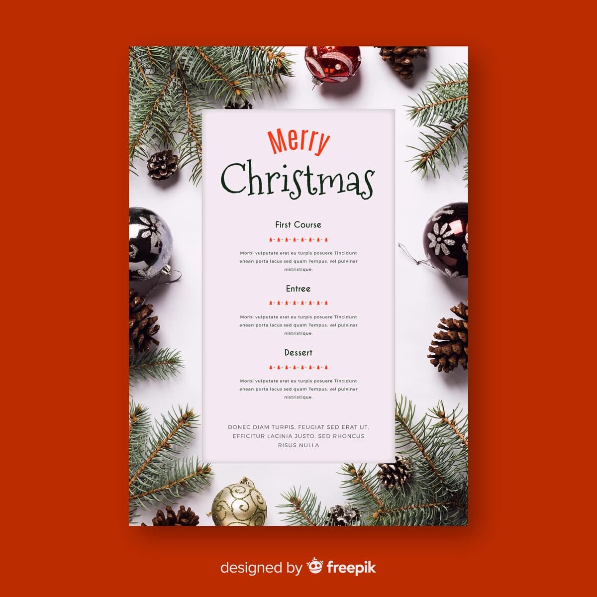 Fotosurat bilan Rojdestvo menyusi shabloni | Christmas menu template with photo
