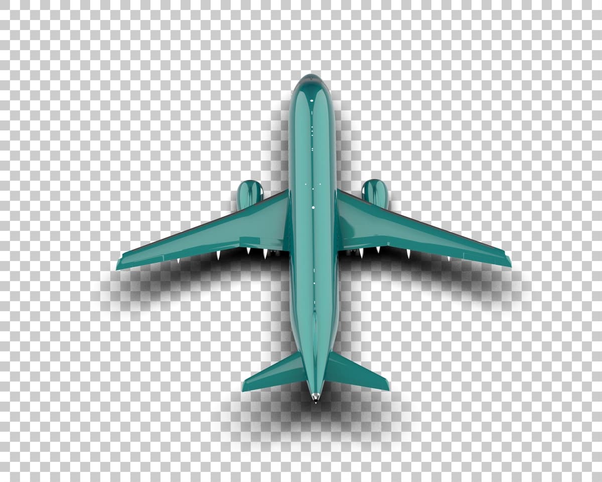 Samolyotdan ajratilgan fon 3D renderlash illyustratsiyasi | Airplane isolated background 3d rendering illustration