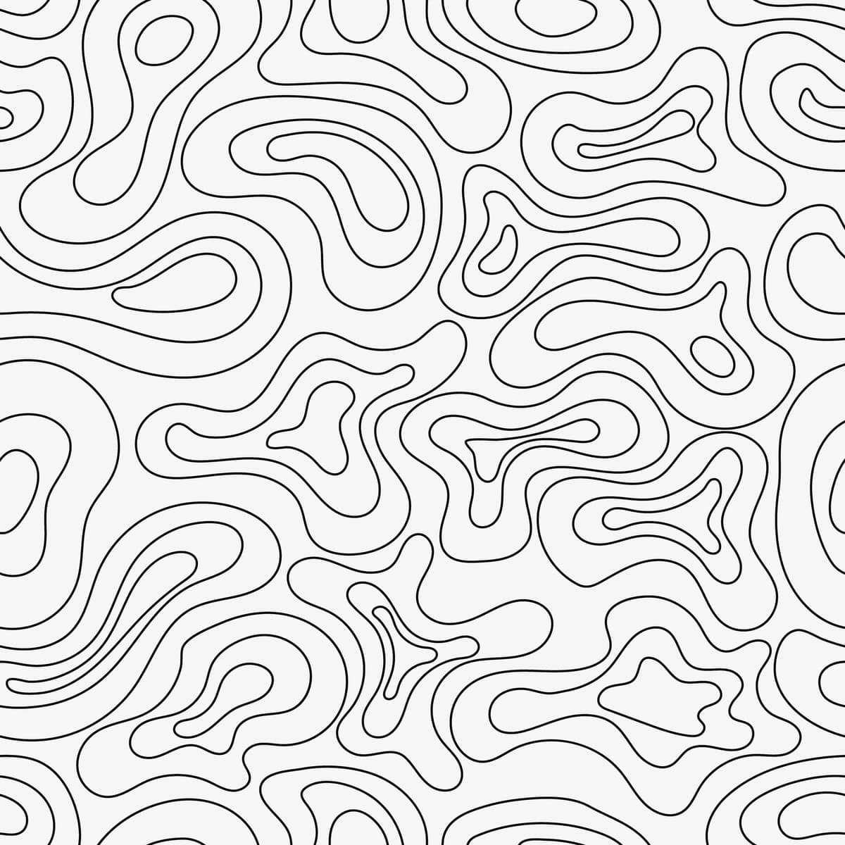 Choksiz suyuq chiziqli rasm naqsh qora oq vektor fon | Seamless fluid line art pattern black white vector background