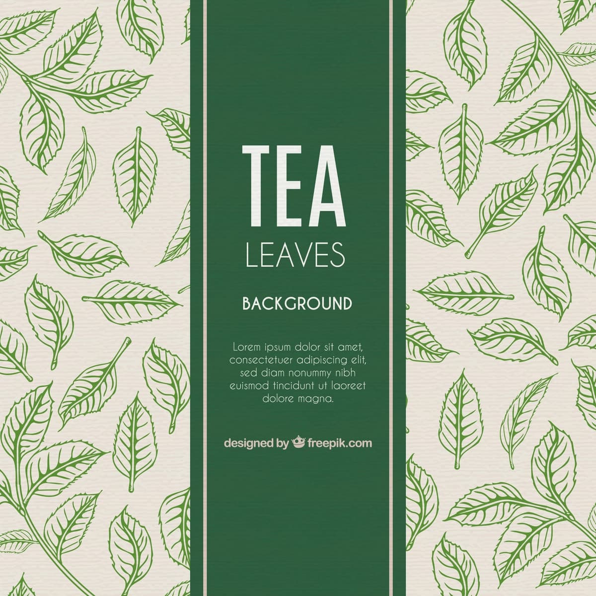Choy barglari fonida qo'lda chizilgan uslub | Tea leaves background hand drawn style