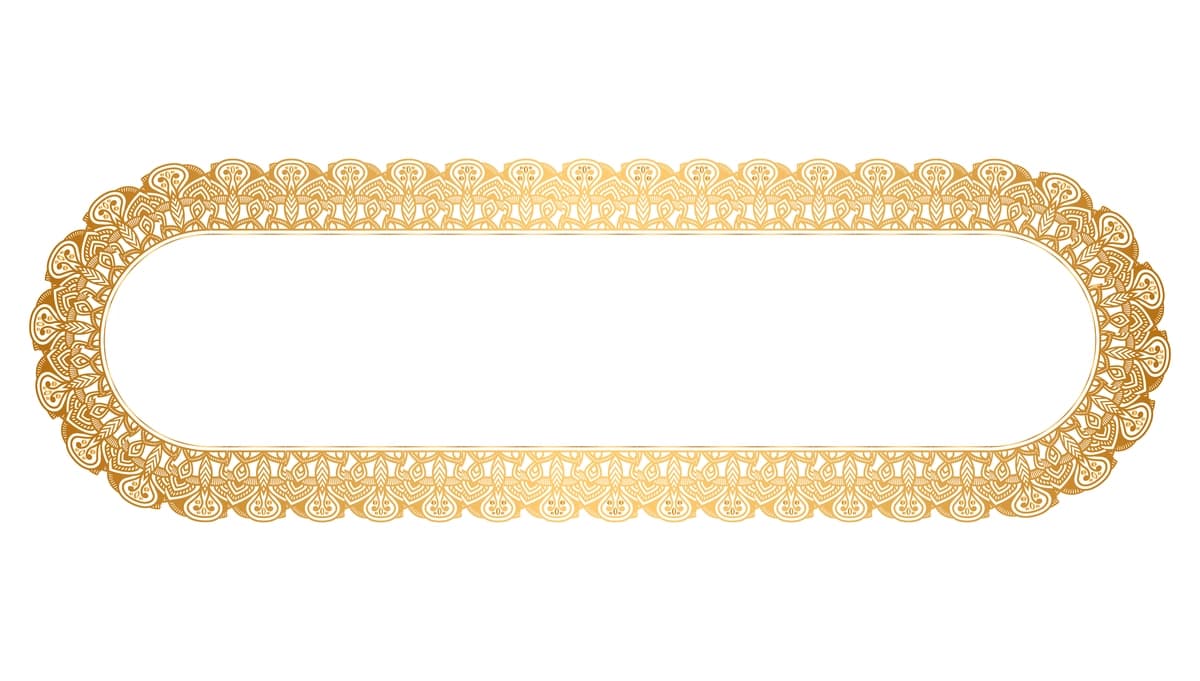 Dekorativ aylantirish bilan bezatilgan oqlangan oltin oval ramka | Elegant golden oval frame with decorative scrollwork