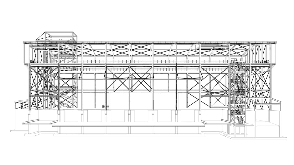 3D illyustratsiya qurilish tuzilishi | 3d illustration building structure