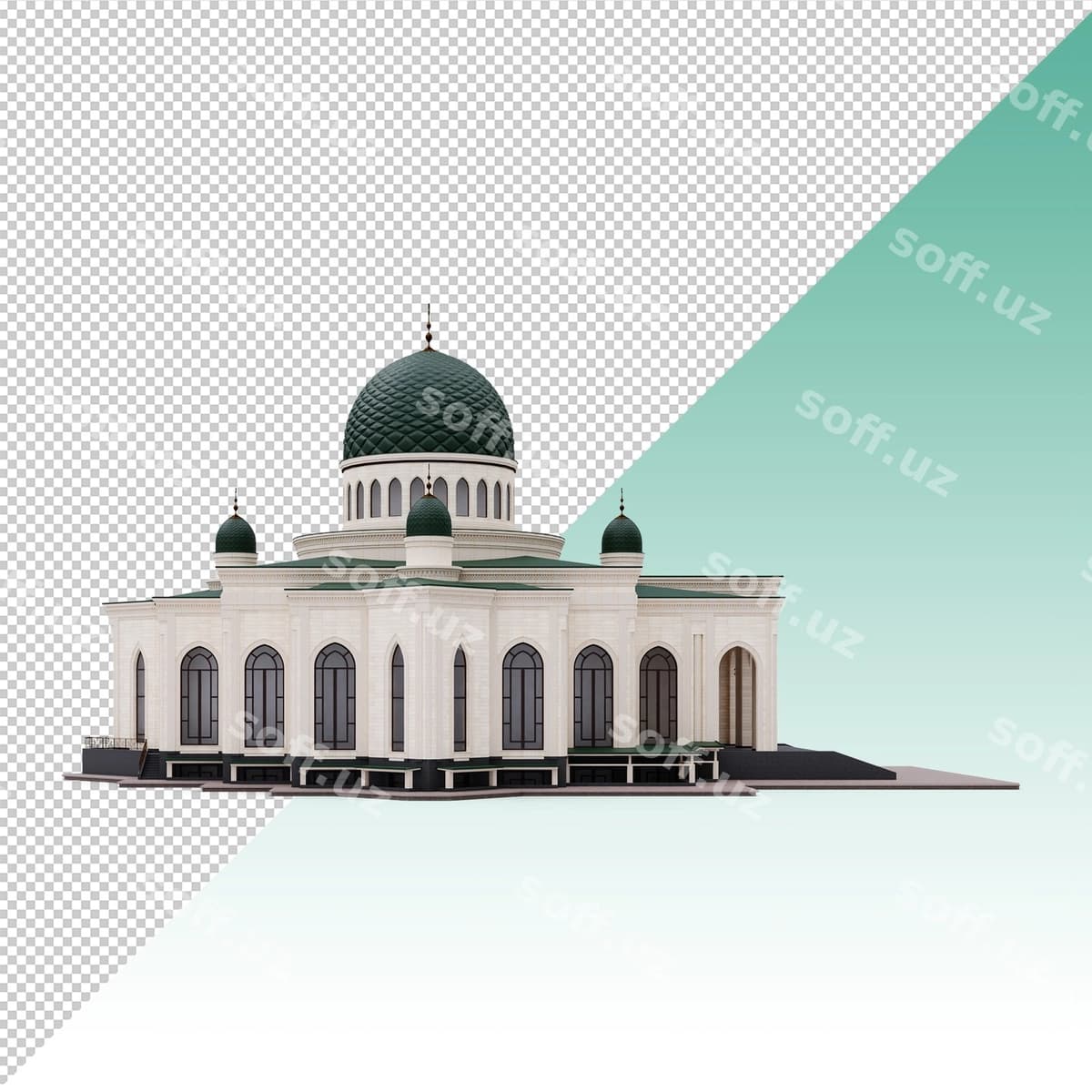 3D masjid binosi izolyatsiya qilingan | 3d mosque building isolated