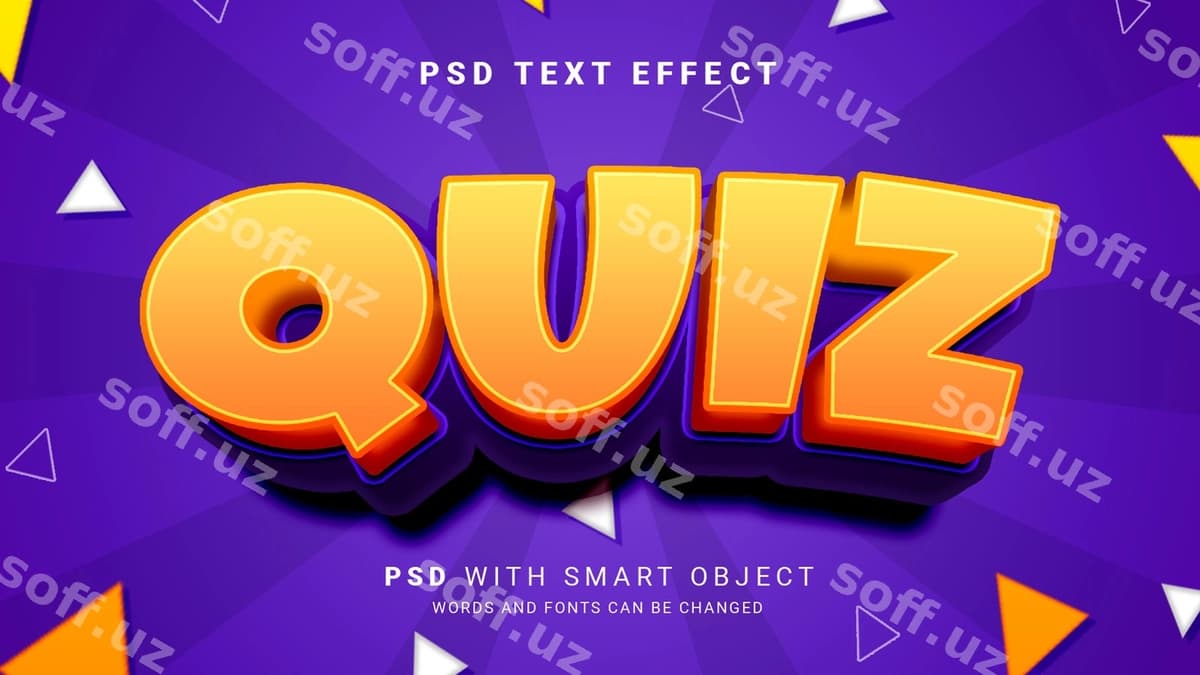 3d viktorina matn effekti | 3d quiz text effect