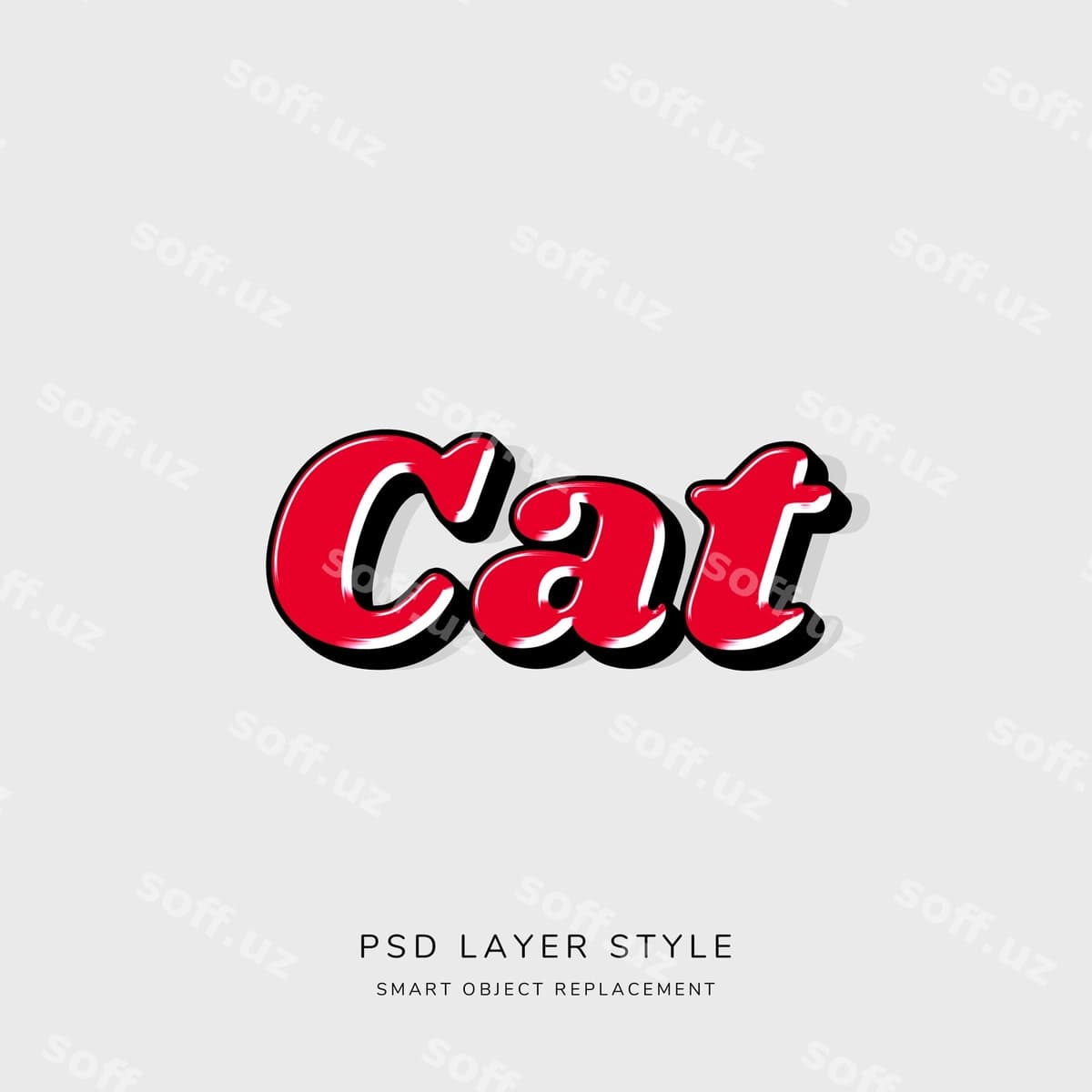 3d qizil matn stili effekti | 3d red text style effect