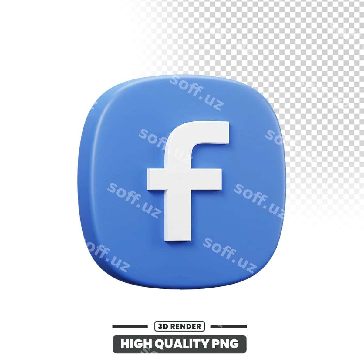 3D renderlangan Facebook logotipi | 3d rendered facebook logo