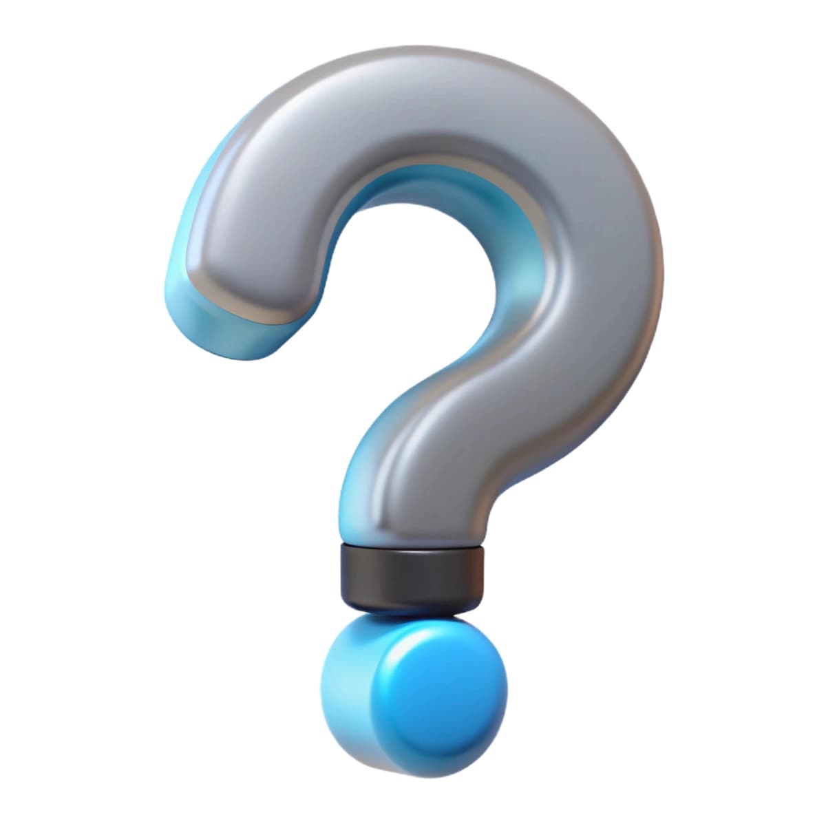 3D ko'rsatilgan savol belgisi ko'k kumush | 3d rendered question mark blue silver