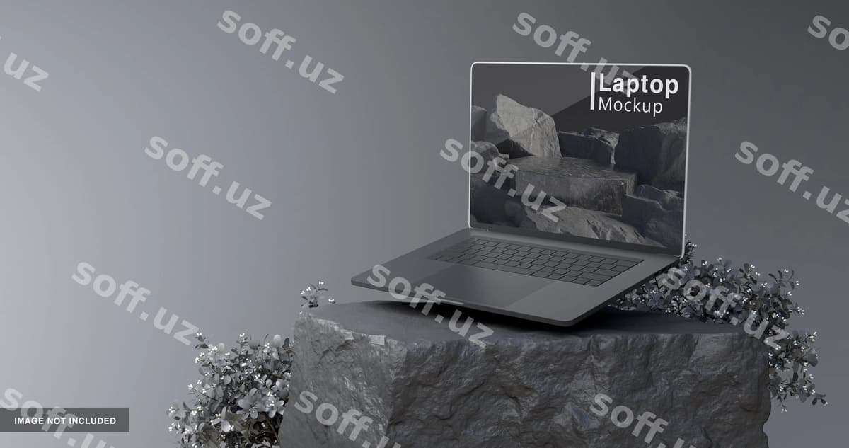 3D renderlash notebook mockup | 3d rendering laptop mockup