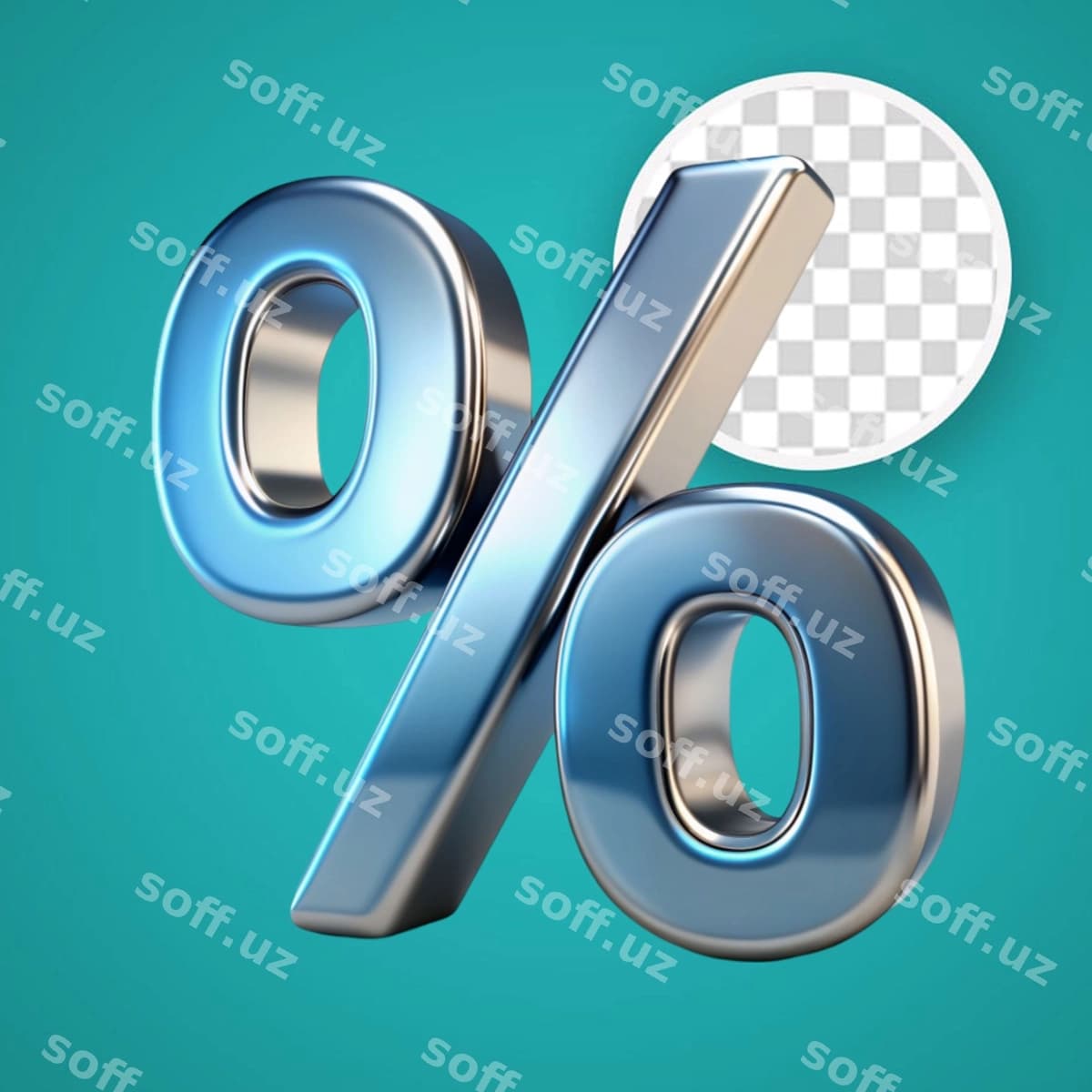 Uch o'lchovli render hosilat foiz belgisi | 3d rendering percent symbol