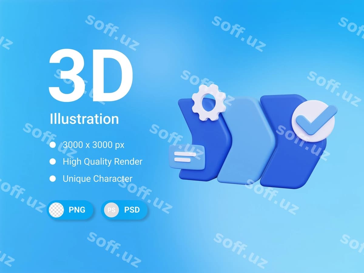 3D ish jarayoni ikonasi | 3d workflow icon