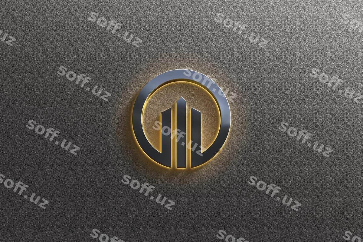 3d sariq orqa fon ligasi mockup | 3d yellow backlight logo mockup