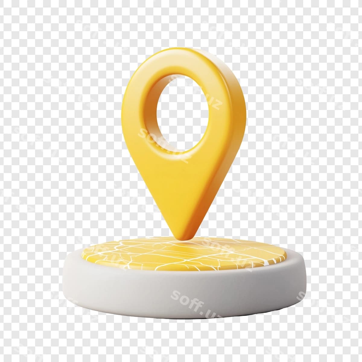 3D sariq pin doira asosli | 3d yellow pin circular base