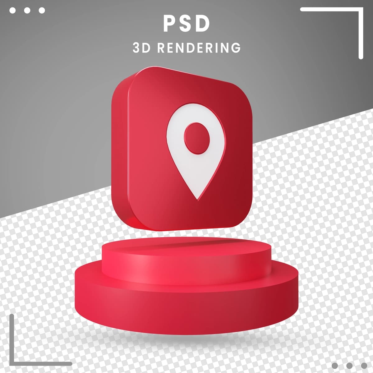 3D aylantirilgan belgisi qizil joy ajratilgan | 3d rotated icon red location isolated