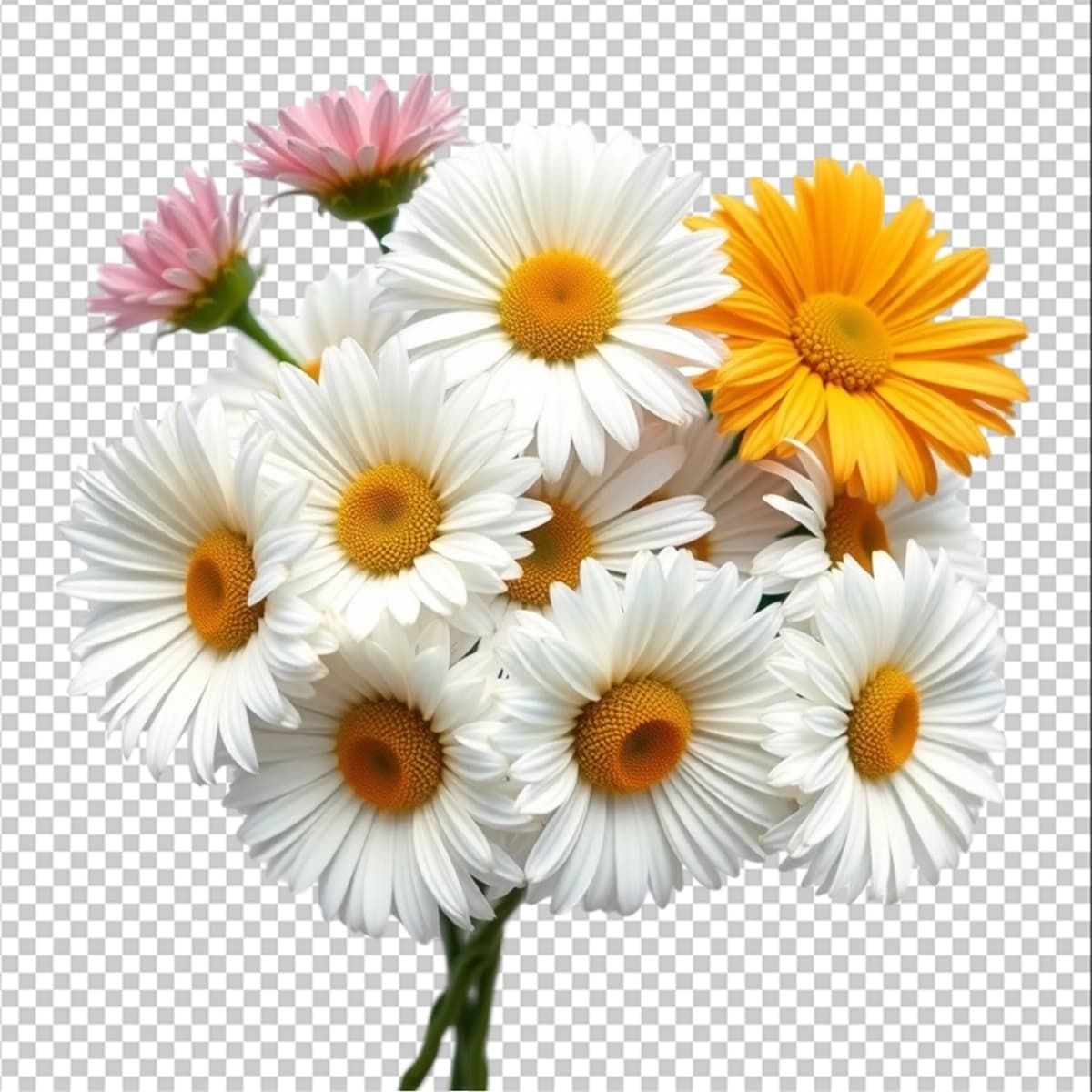 Guldasta romashka gullari oq izolyatsiyalangan bo'sh fon | Bouquet daisies flowers white isolated isolated blank background