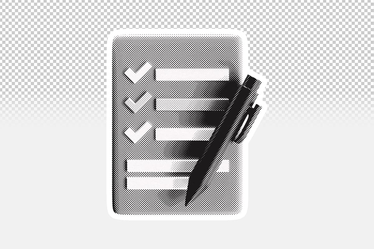 Tekshirish ro'yxati qalam 3d illyustratsiyasi | Checklist pen 3d illustration
