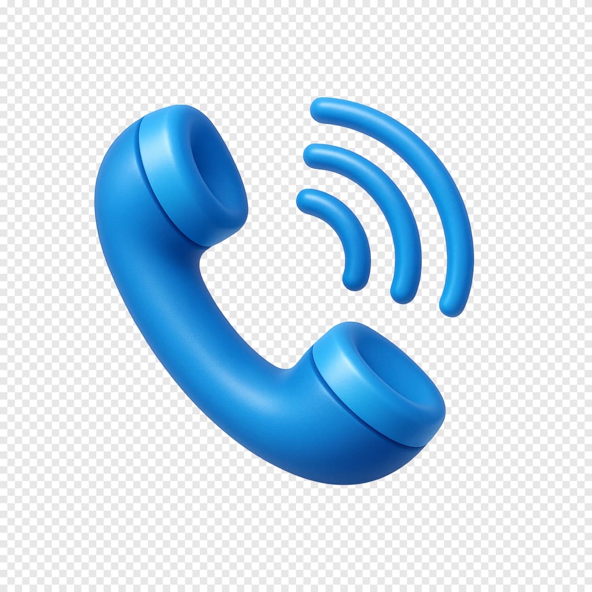 Ovoz to'lqinlari bilan 3D multfilm ko'k telefon belgisi | 3d cartoon blue telephone icon with sound waves