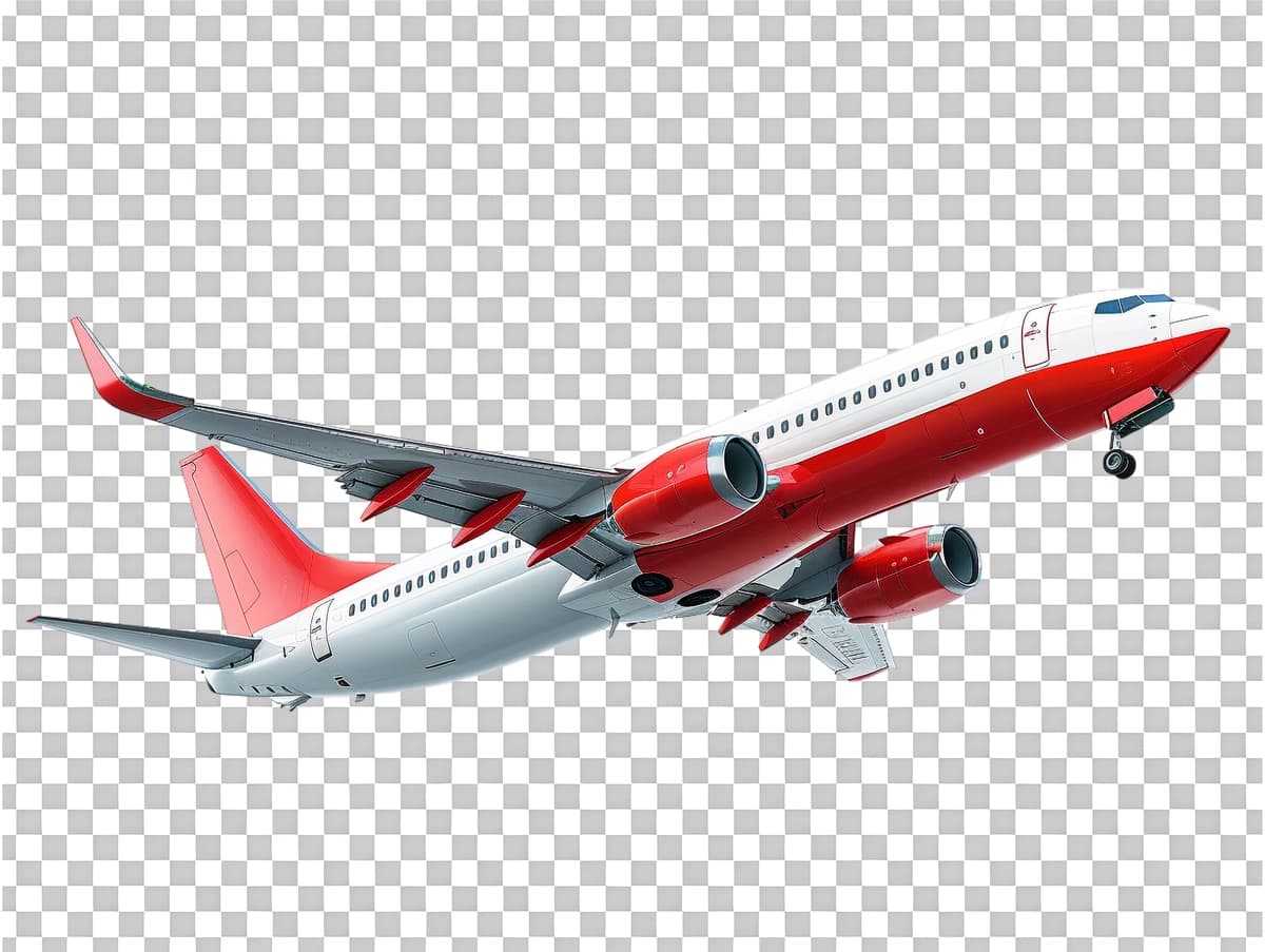 Izolyatsiya qilingan shaffof fonda uchayotgan samolyot | Airplane flying isolated transparent background