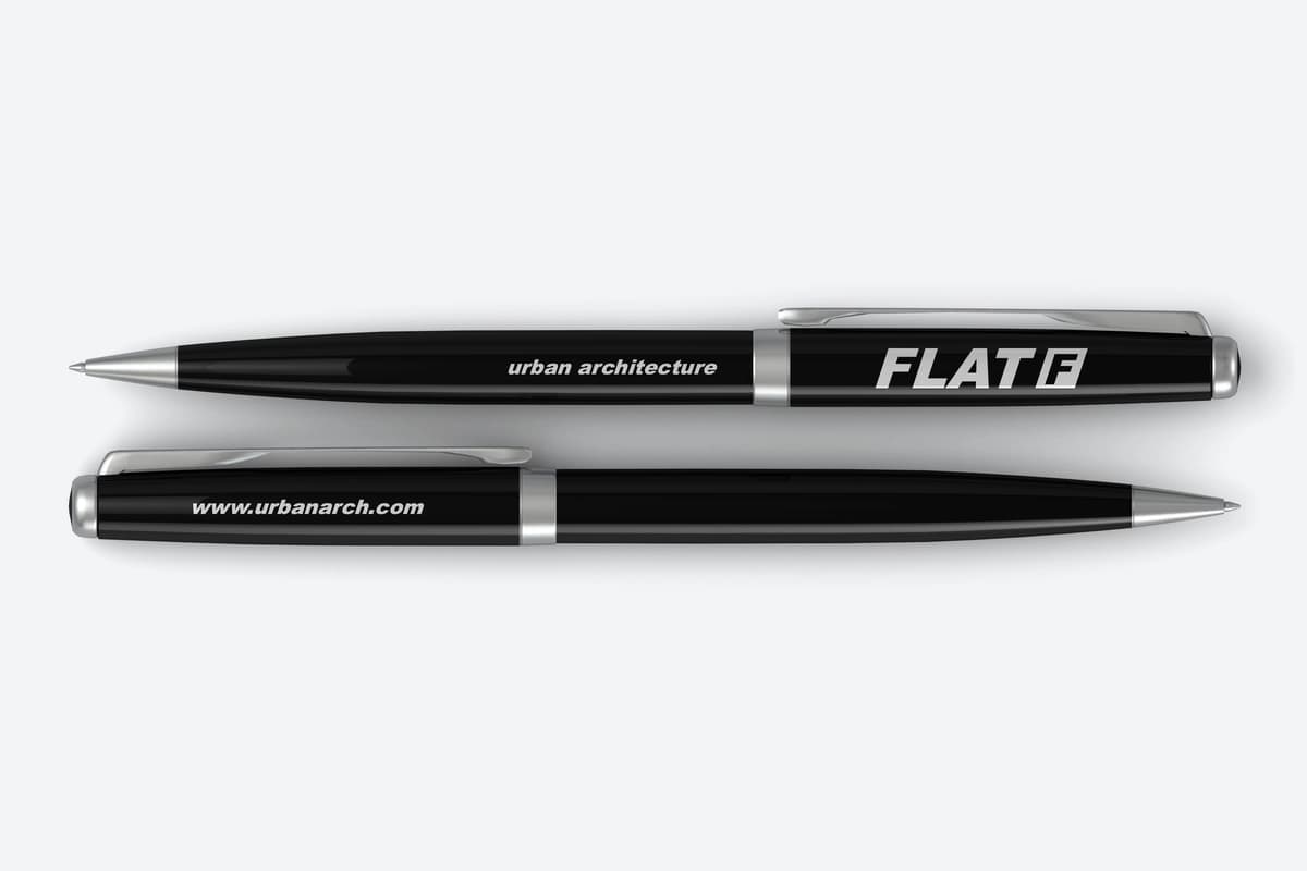 Ikki qalam maketining yuqoridan ko'rinishi | Top view two pens mockup
