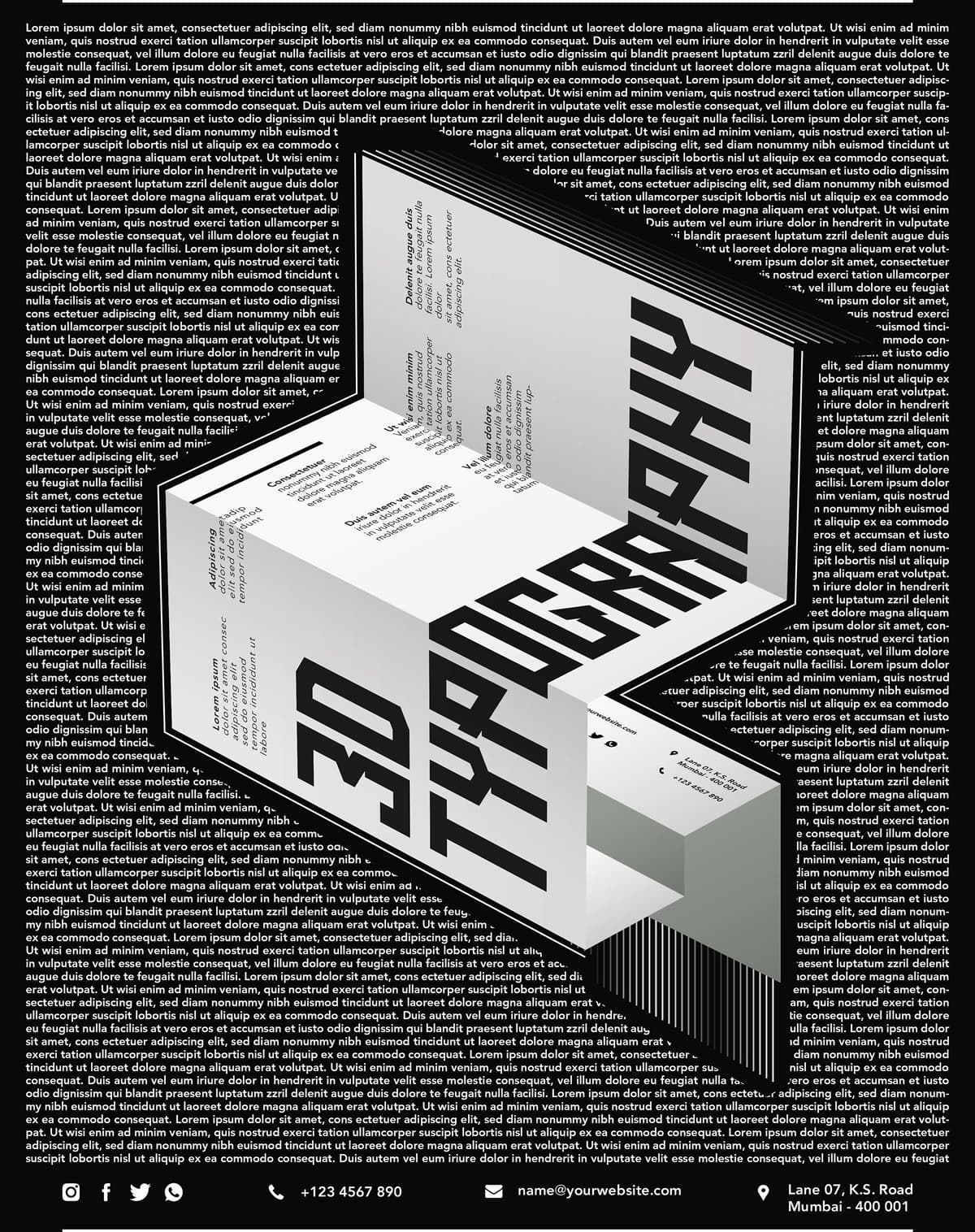 Izolyatsiya qilingan 3D tipografik plakatni yoping | Close up 3d typographic poster isolated