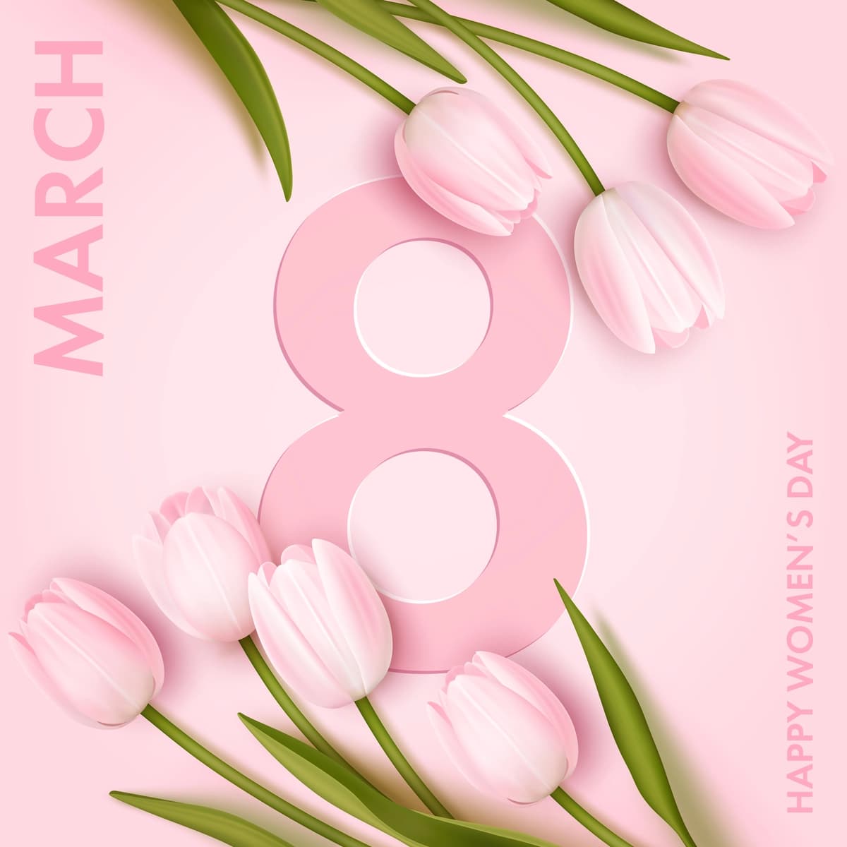 Xalqaro xotin-qizlar kuni kvadrat banner tabrik kartasi dizayn shabloni | International womens day square banner greeting card design template