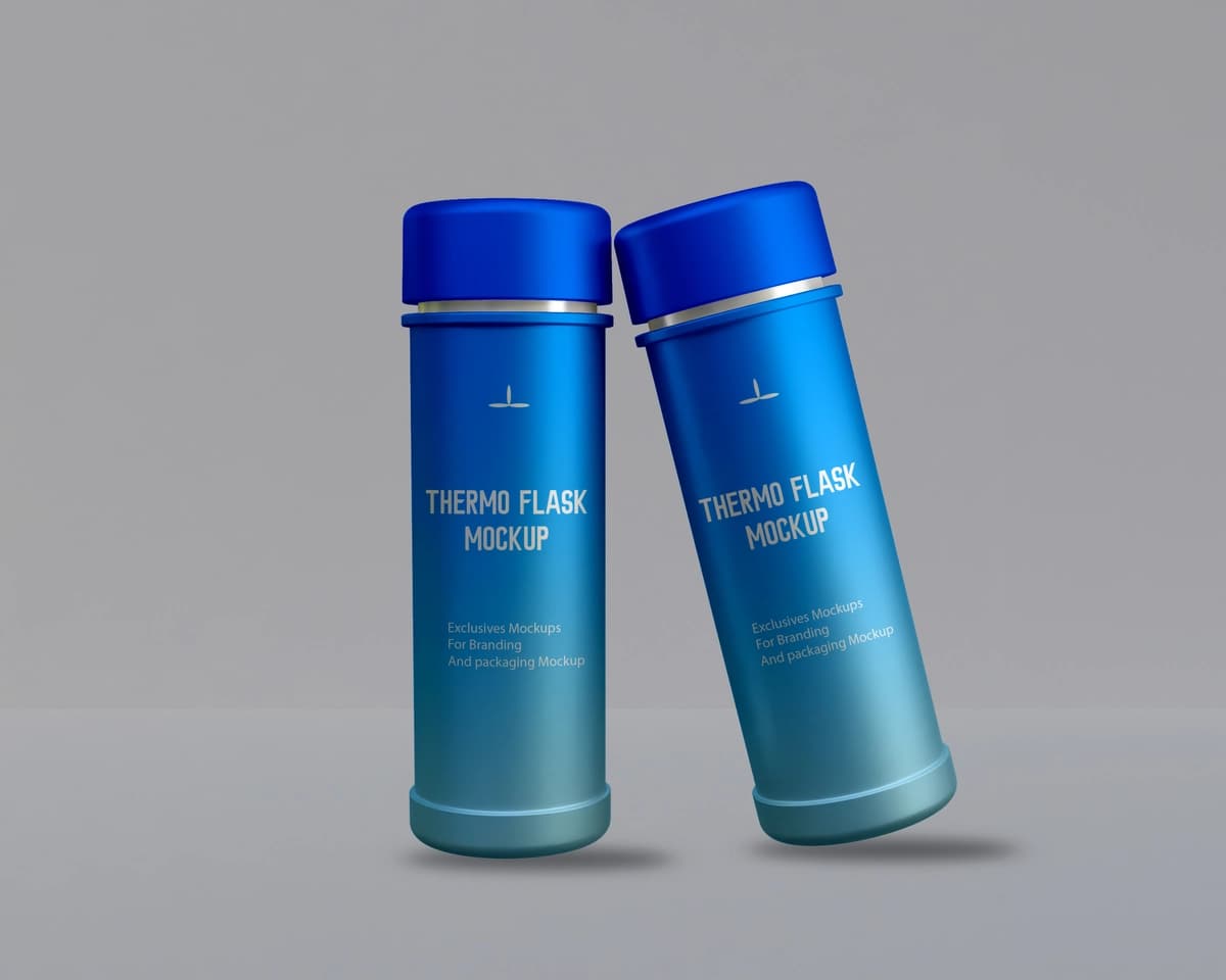 Zanglamaydigan 3D termo kolba maketi | Thermo flask mockup 3d stainless still