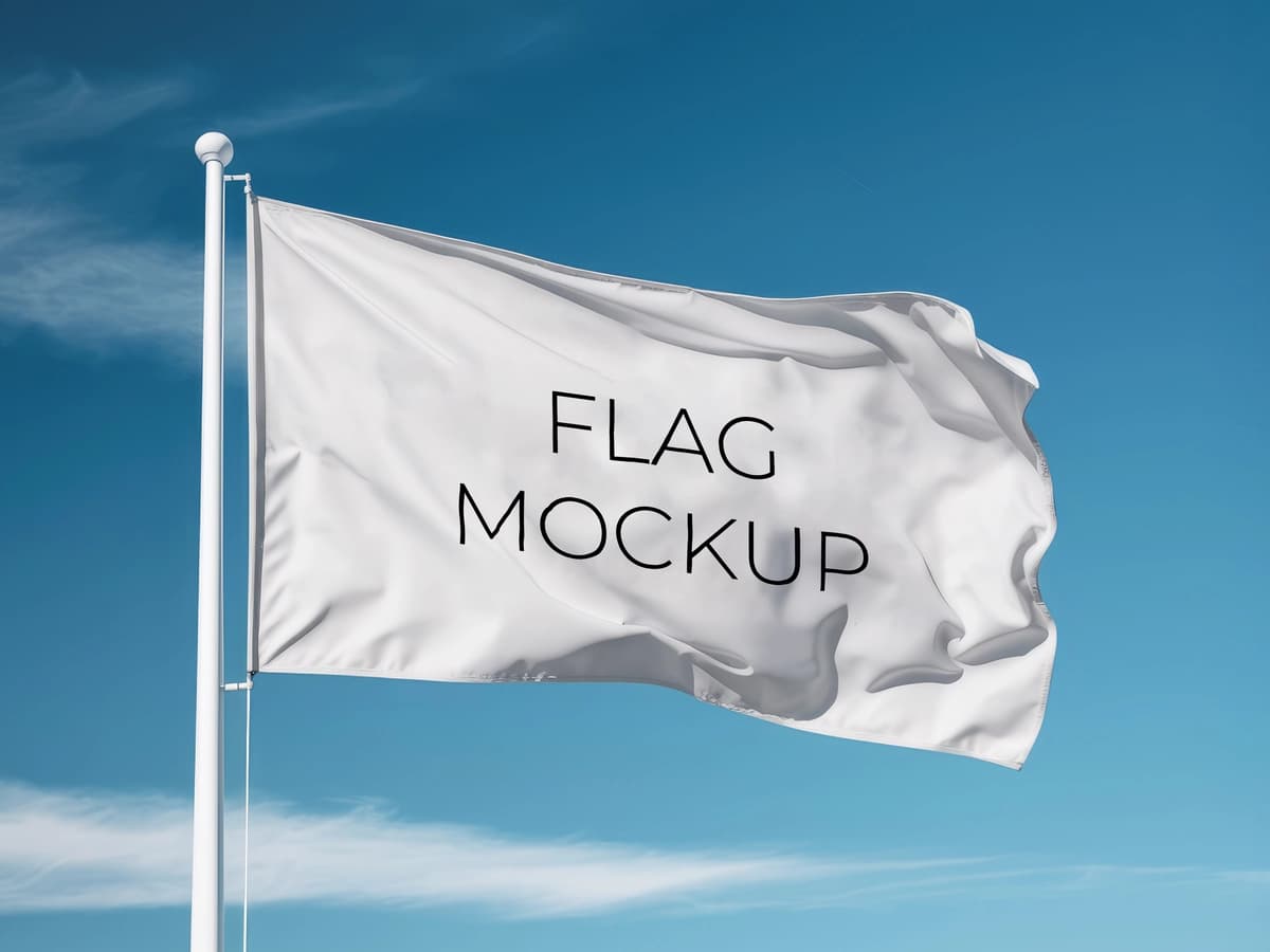 Bo'sh oq bayroq maketi | Blank white flag mockup