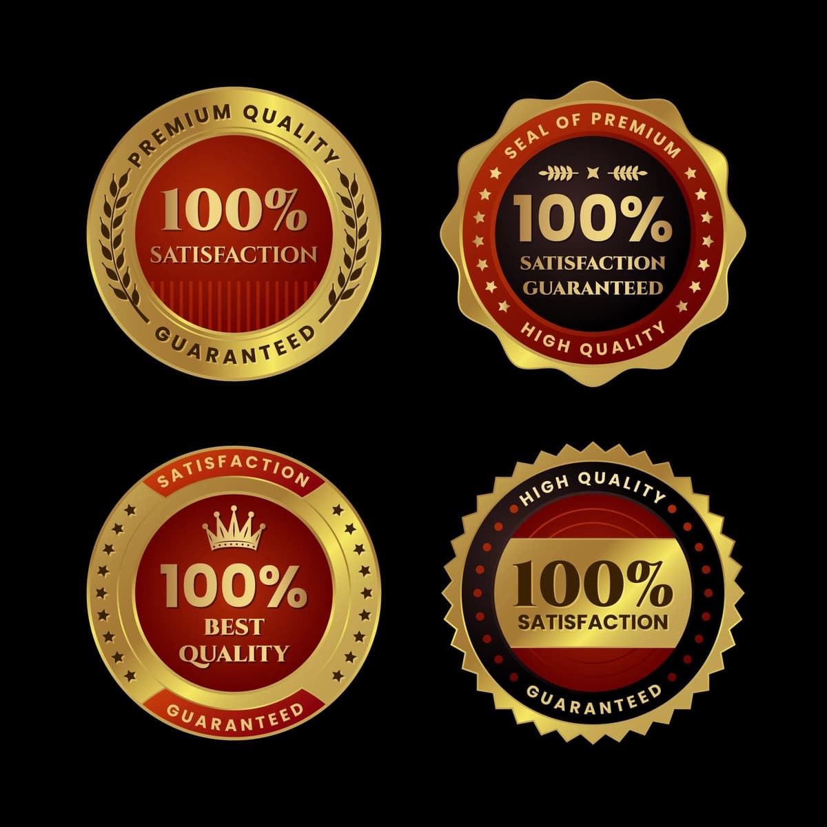 Yuz foiz kafolat yorliqlari to'plami | Hundred percent guarantee labels pack