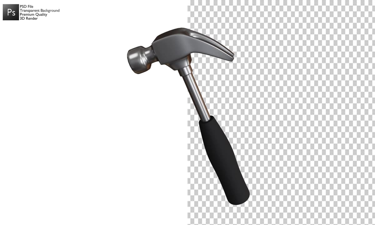 3D bolg'a dizayni izolyatsiya qilingan oq rangda | 3d hammer design isolated white