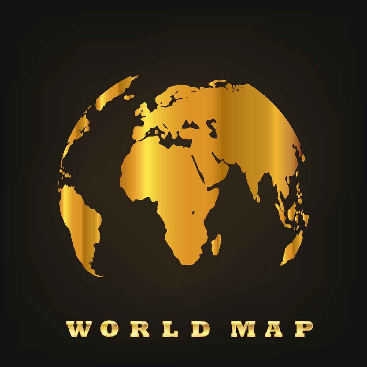 Oltin globus yer vektor tasviri | Golden globe earth vector illustration