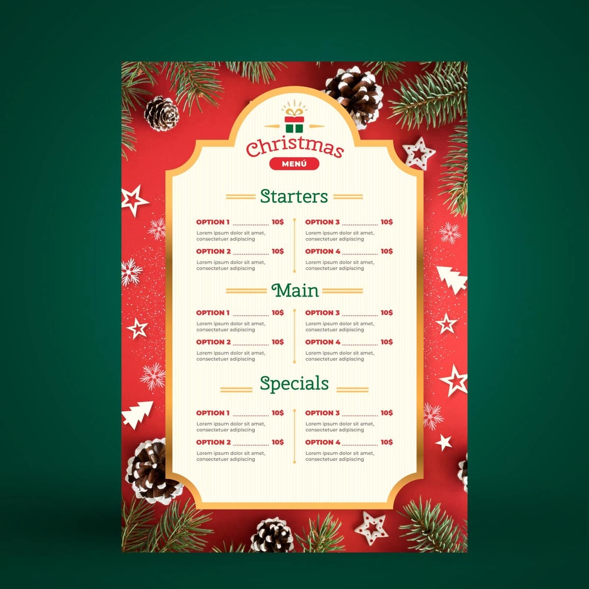 Rojdestvo menyusi shabloni | Christmas menu template