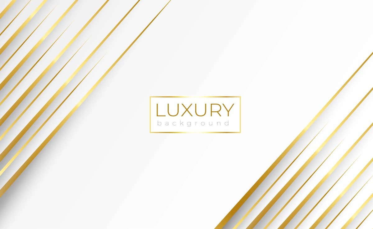 Dinamik oltin chiziqli hashamatli oq fon | Luxury white background with dynamic gold line