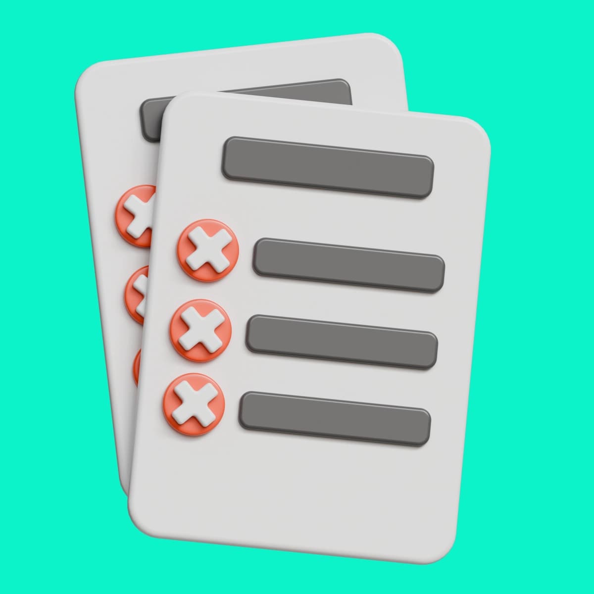 Qizil xoch belgilari bilan nazorat ro'yxati | Checklist with red cross marks